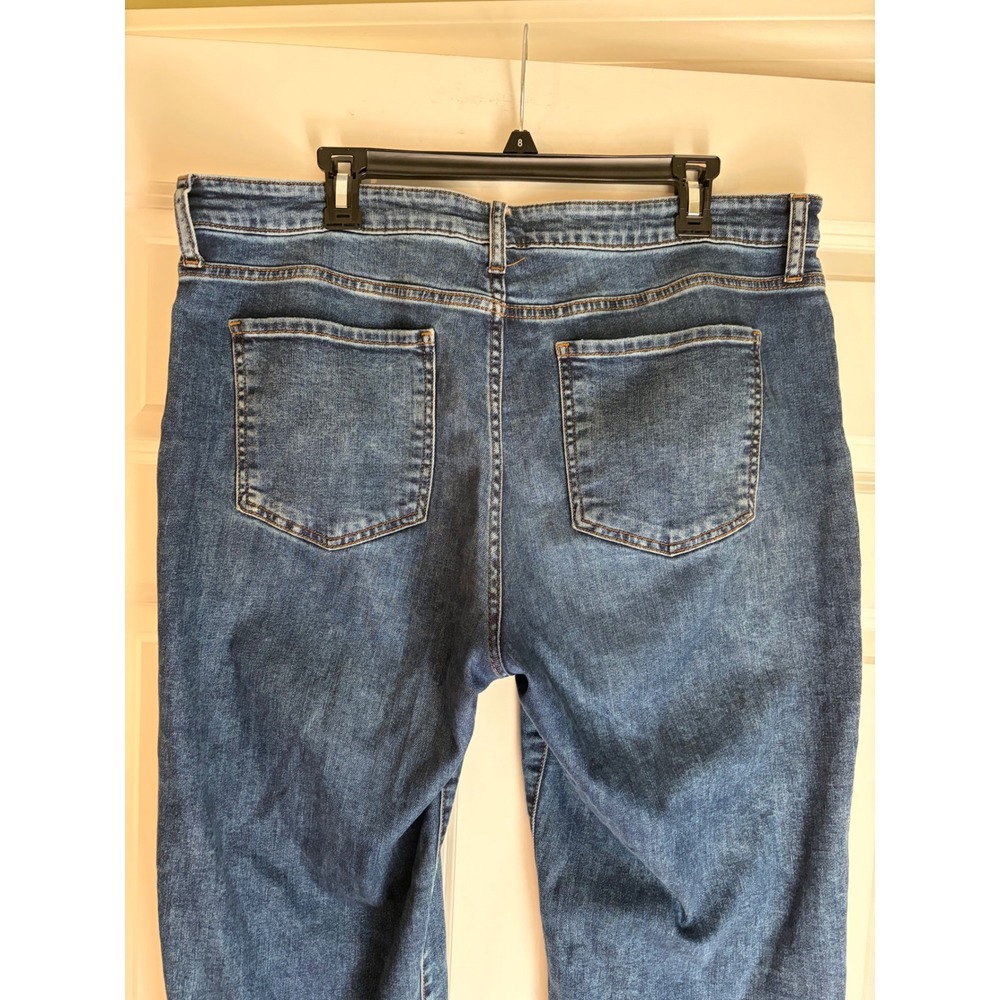 KUT from the Kloth Charlotte High Rise Culotte Jeans Medium Wash Blue Size 16 - Picture 8 of 8